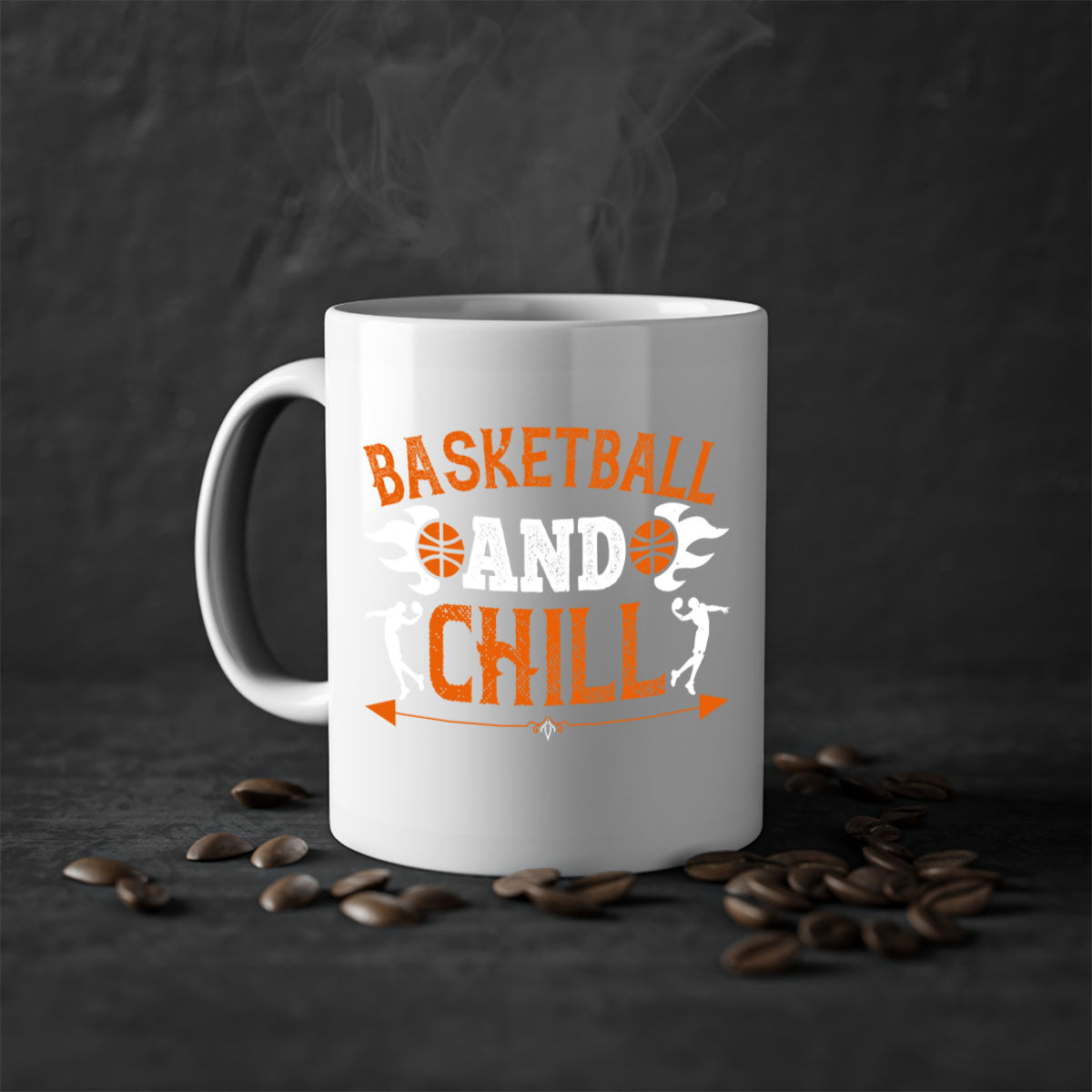 Basketball Chill 1952# Mug featuring a glossy finish, colored handle, and interior, available in multiple colors and sizes.