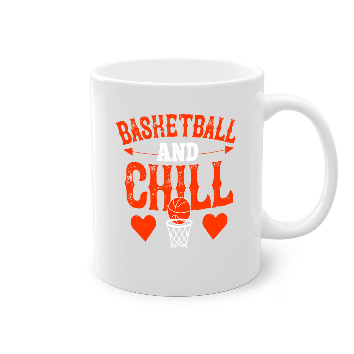 Basketball chill 2235# Mug featuring a glossy finish, colored handle, and interior, available in multiple colors.