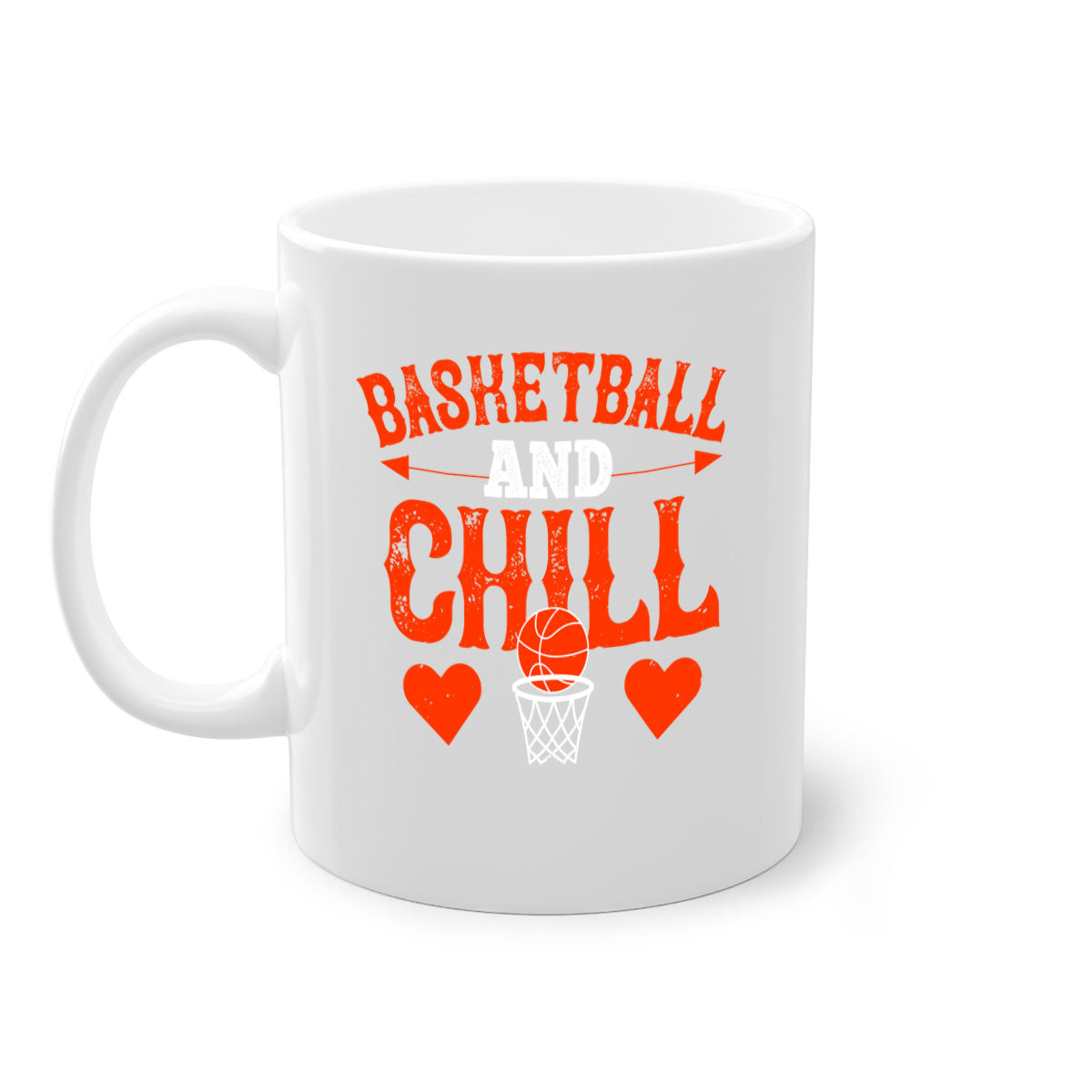 Basketball chill 2235# Mug featuring a glossy finish, colored handle, and interior, available in multiple colors.