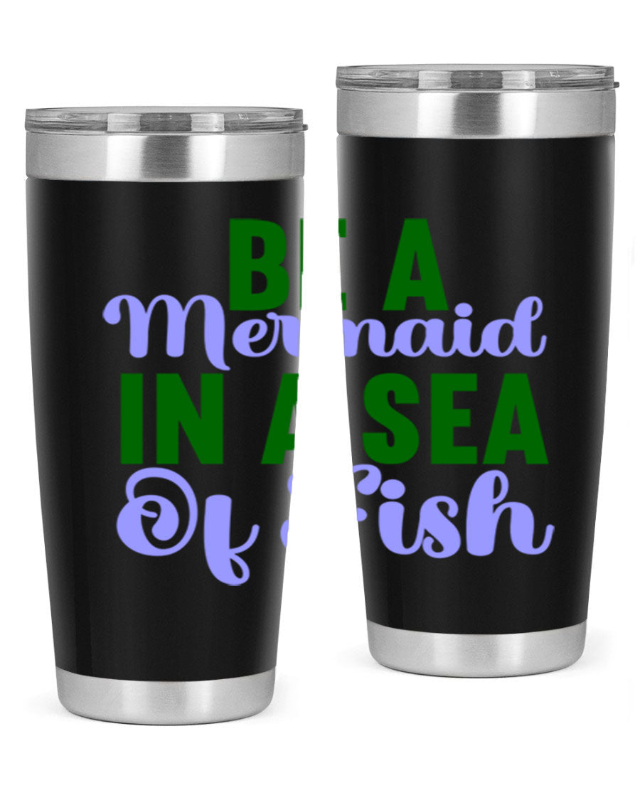 A vibrant 20oz and 30oz mermaid-themed tumbler made of stainless steel, showcasing a whimsical design perfect for drink lovers.