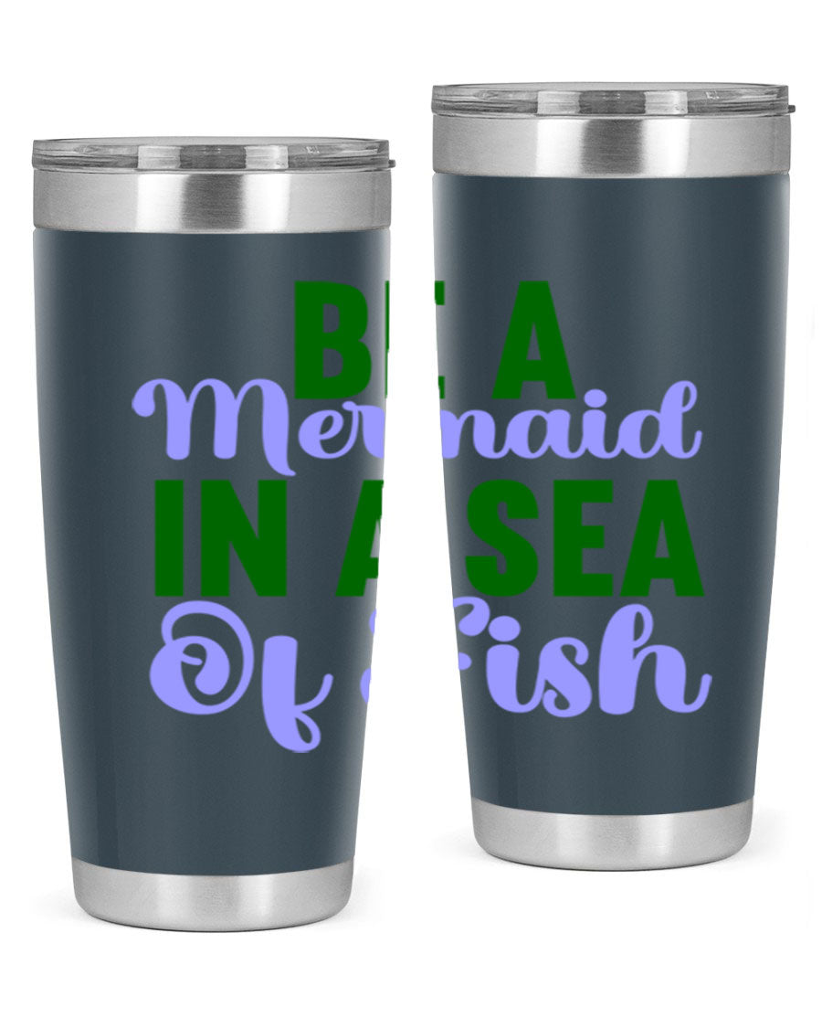 A vibrant 20oz and 30oz mermaid-themed tumbler made of stainless steel, showcasing a whimsical design perfect for drink lovers.