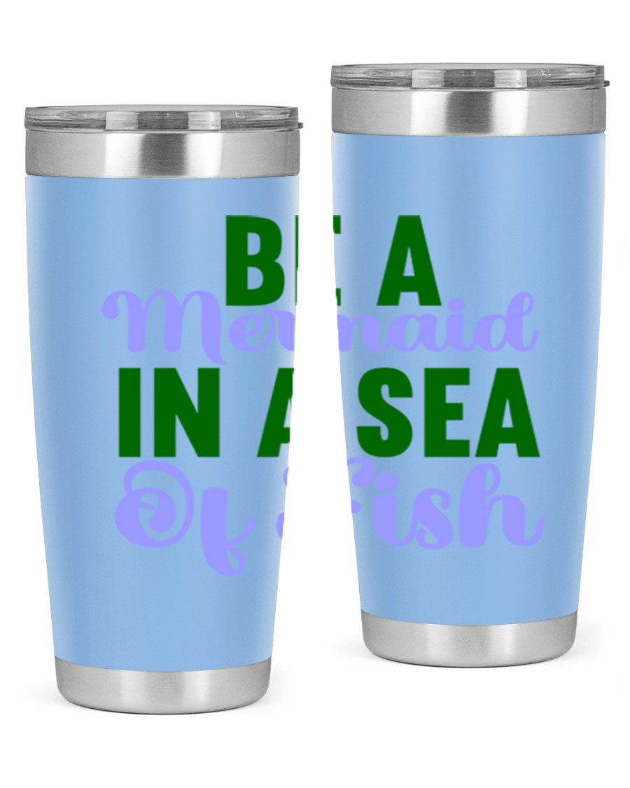 A vibrant 20oz and 30oz mermaid-themed tumbler made of stainless steel, showcasing a whimsical design perfect for drink lovers.