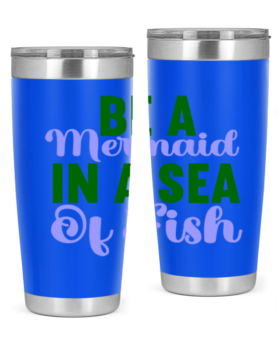 A vibrant 20oz and 30oz mermaid-themed tumbler made of stainless steel, showcasing a whimsical design perfect for drink lovers.