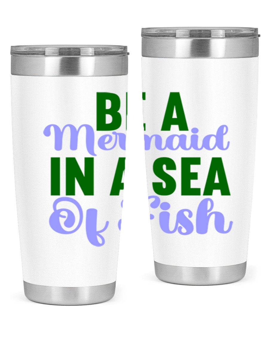 A vibrant 20oz and 30oz mermaid-themed tumbler made of stainless steel, showcasing a whimsical design perfect for drink lovers.