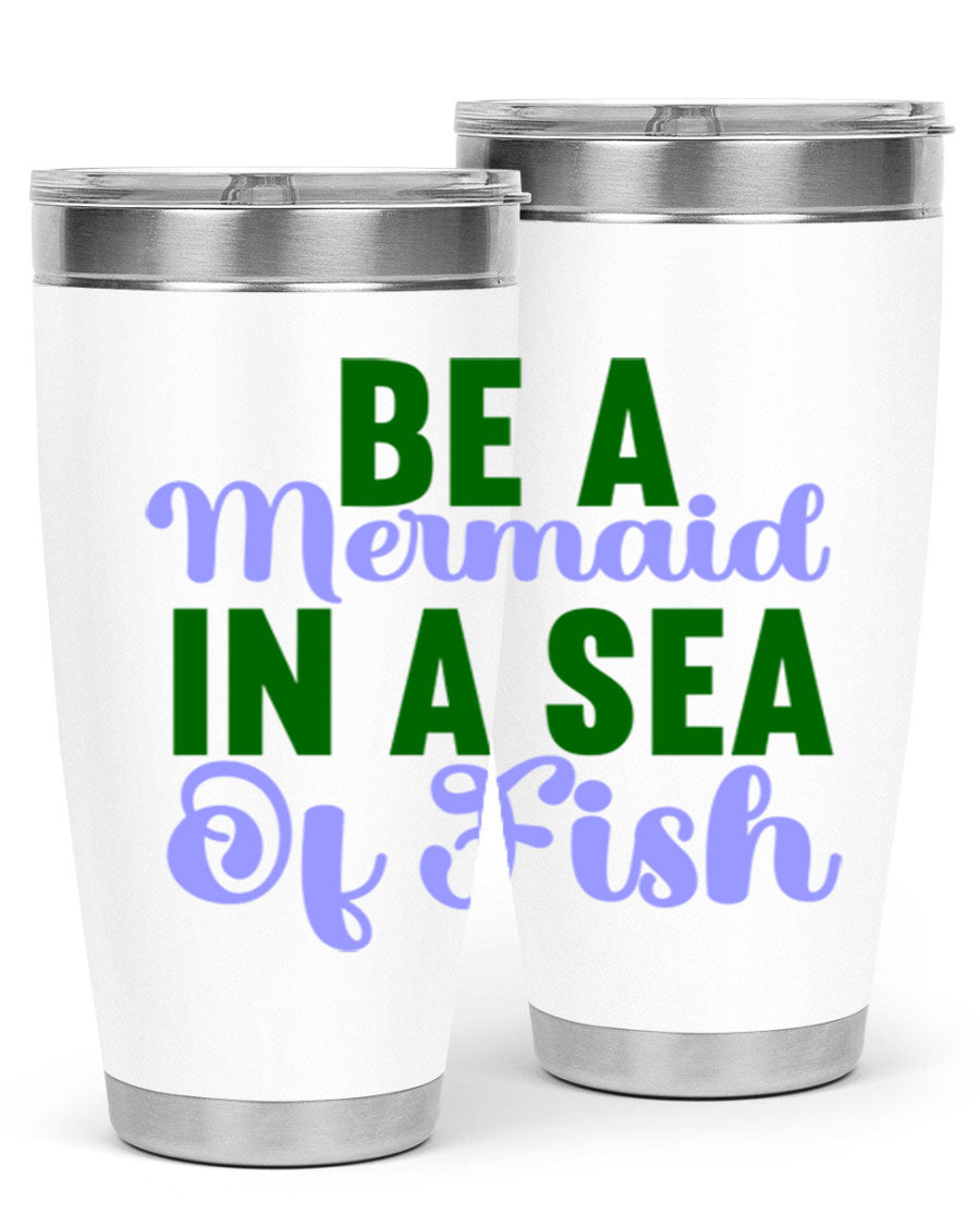 A vibrant 20oz and 30oz mermaid-themed tumbler made of stainless steel, showcasing a whimsical design perfect for drink lovers.