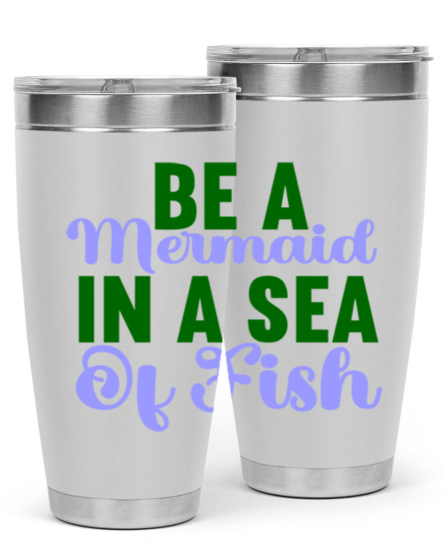 A vibrant 20oz and 30oz mermaid-themed tumbler made of stainless steel, showcasing a whimsical design perfect for drink lovers.