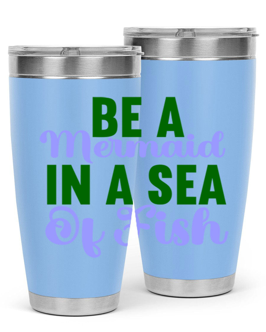 A vibrant 20oz and 30oz mermaid-themed tumbler made of stainless steel, showcasing a whimsical design perfect for drink lovers.