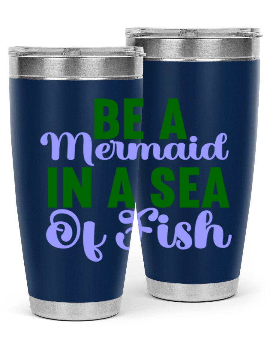 A vibrant 20oz and 30oz mermaid-themed tumbler made of stainless steel, showcasing a whimsical design perfect for drink lovers.