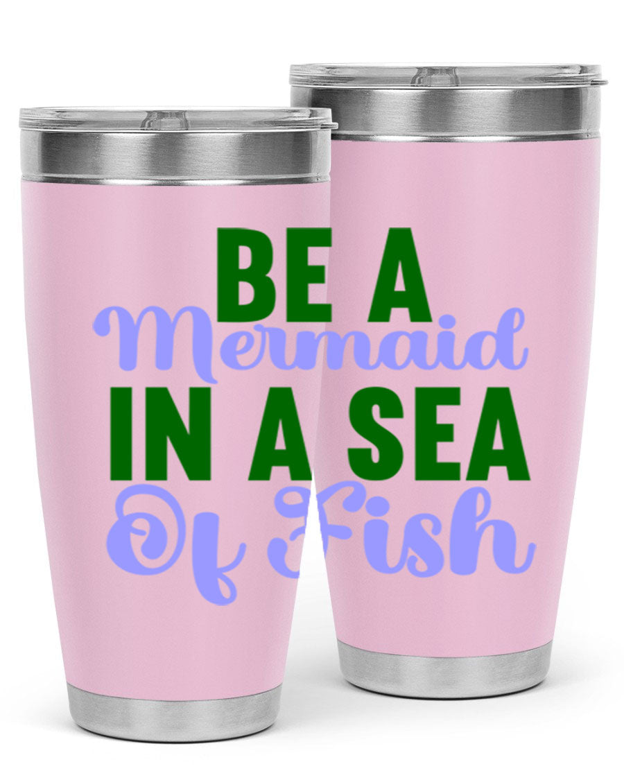 A vibrant 20oz and 30oz mermaid-themed tumbler made of stainless steel, showcasing a whimsical design perfect for drink lovers.