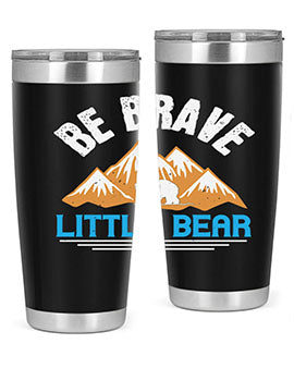 Be Brave Little Bear tumbler featuring a cute bear design, made of stainless steel with a copper lining, perfect for hot and cold beverages.