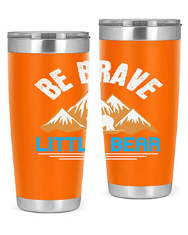 Be Brave Little Bear tumbler featuring a cute bear design, made of stainless steel with a copper lining, perfect for hot and cold beverages.