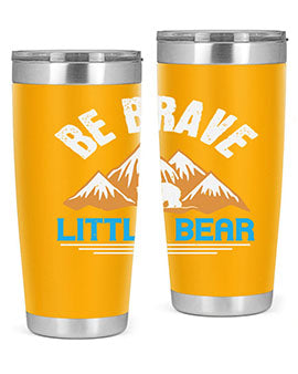 Be Brave Little Bear tumbler featuring a cute bear design, made of stainless steel with a copper lining, perfect for hot and cold beverages.