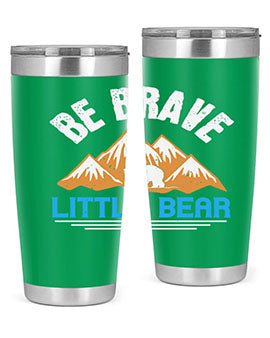 Be Brave Little Bear tumbler featuring a cute bear design, made of stainless steel with a copper lining, perfect for hot and cold beverages.