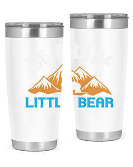 Be Brave Little Bear tumbler featuring a cute bear design, made of stainless steel with a copper lining, perfect for hot and cold beverages.