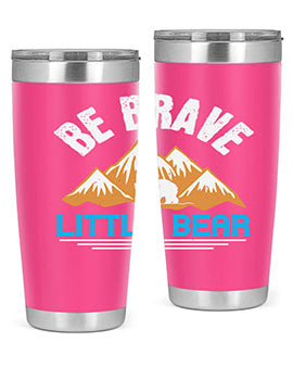 Be Brave Little Bear tumbler featuring a cute bear design, made of stainless steel with a copper lining, perfect for hot and cold beverages.