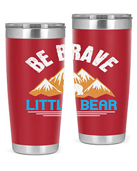 Be Brave Little Bear tumbler featuring a cute bear design, made of stainless steel with a copper lining, perfect for hot and cold beverages.