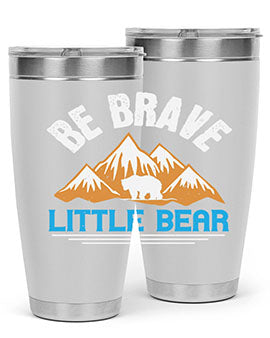 Be Brave Little Bear tumbler featuring a cute bear design, made of stainless steel with a copper lining, perfect for hot and cold beverages.