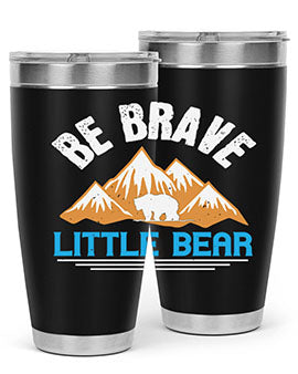 Be Brave Little Bear tumbler featuring a cute bear design, made of stainless steel with a copper lining, perfect for hot and cold beverages.