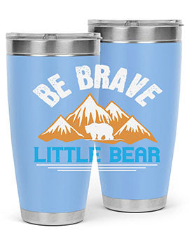 Be Brave Little Bear tumbler featuring a cute bear design, made of stainless steel with a copper lining, perfect for hot and cold beverages.