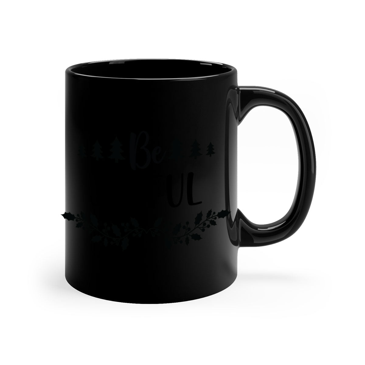 Be Joyful Style 62# Christmas Mug with colorful handle and glossy finish, available in two sizes.