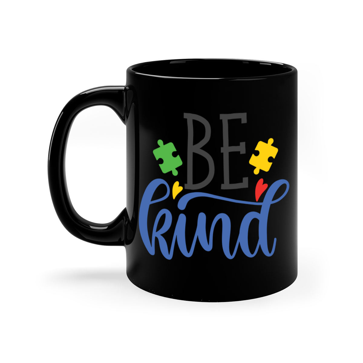 A stylish be kind Style 8# autism mug featuring a two-tone design with a colored handle and glossy finish, available in multiple colors.