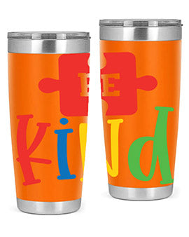 Be Kind Style 9# autism tumbler, 20oz double wall vacuum stainless steel with a colorful design promoting kindness.