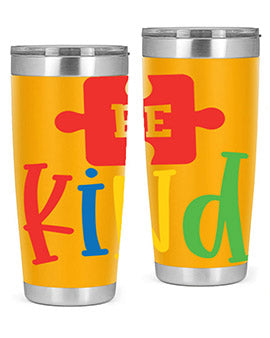 Be Kind Style 9# autism tumbler, 20oz double wall vacuum stainless steel with a colorful design promoting kindness.