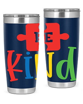 Be Kind Style 9# autism tumbler, 20oz double wall vacuum stainless steel with a colorful design promoting kindness.