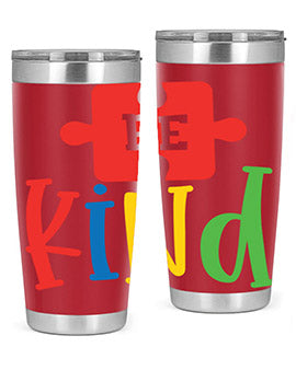 Be Kind Style 9# autism tumbler, 20oz double wall vacuum stainless steel with a colorful design promoting kindness.