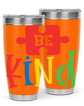 Be Kind Style 9# autism tumbler, 20oz double wall vacuum stainless steel with a colorful design promoting kindness.