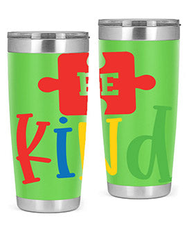 Be Kind Style 9# autism tumbler, 20oz double wall vacuum stainless steel with a colorful design promoting kindness.