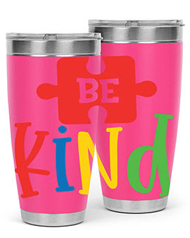 Be Kind Style 9# autism tumbler, 20oz double wall vacuum stainless steel with a colorful design promoting kindness.