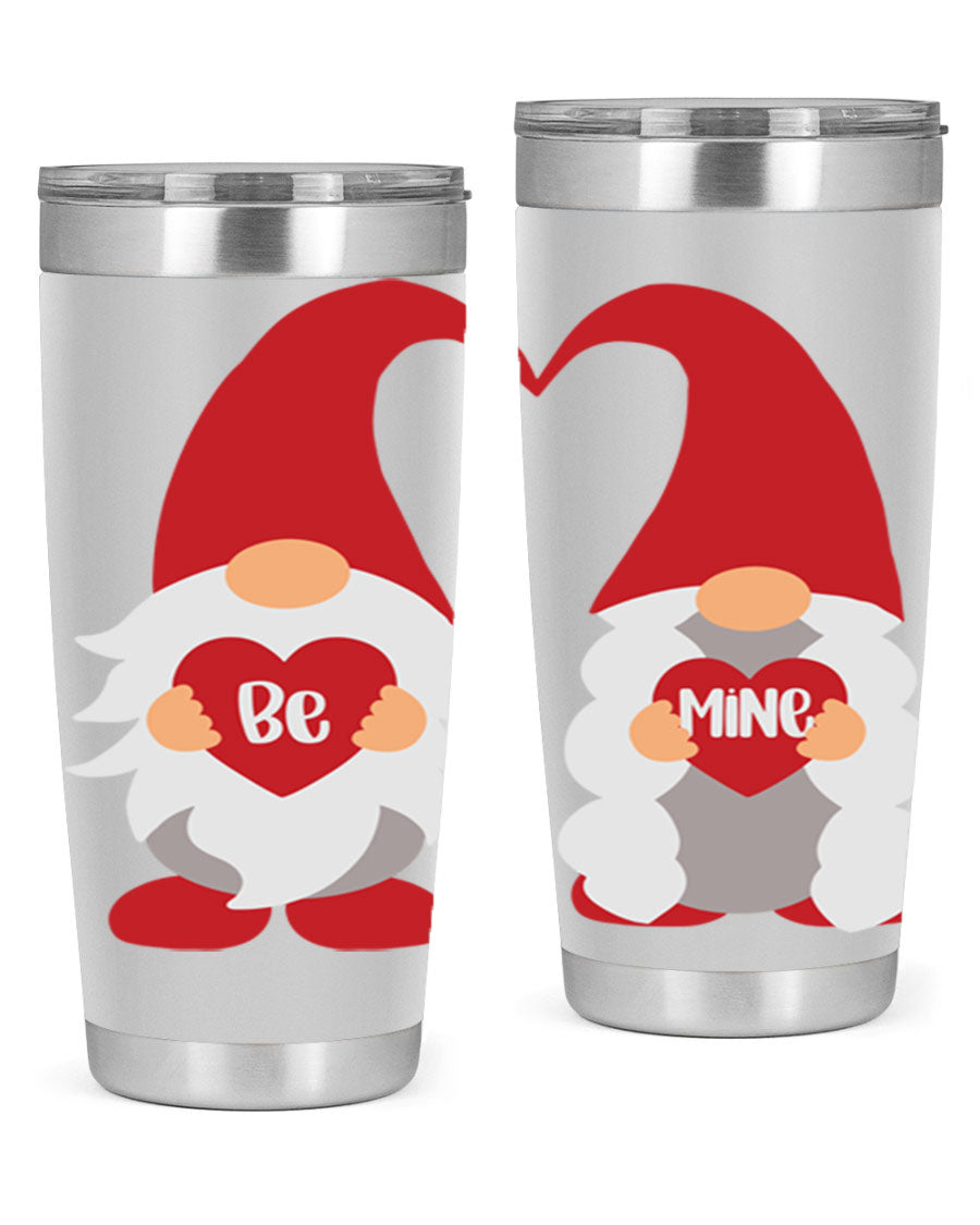 Be Mine 30oz Valentine's Day Tumbler in stainless steel with a drink-thru lid, designed for hot and cold beverages.