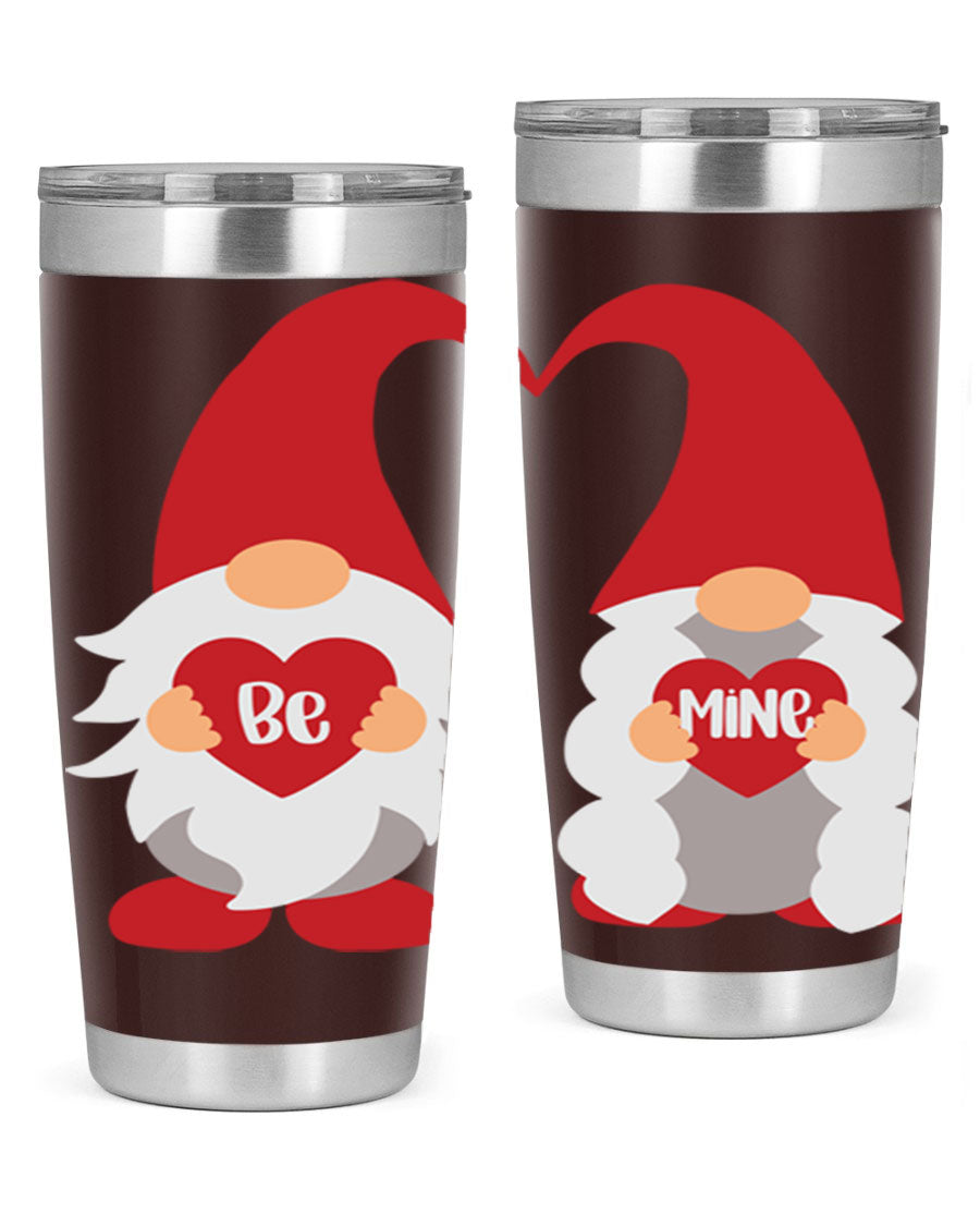 Be Mine 30oz Valentine's Day Tumbler in stainless steel with a drink-thru lid, designed for hot and cold beverages.