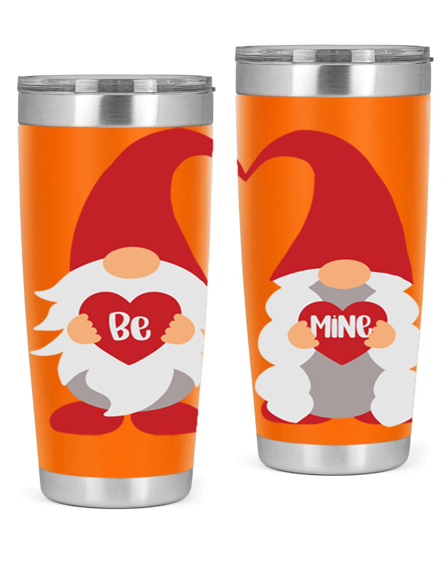 Be Mine 30oz Valentine's Day Tumbler in stainless steel with a drink-thru lid, designed for hot and cold beverages.