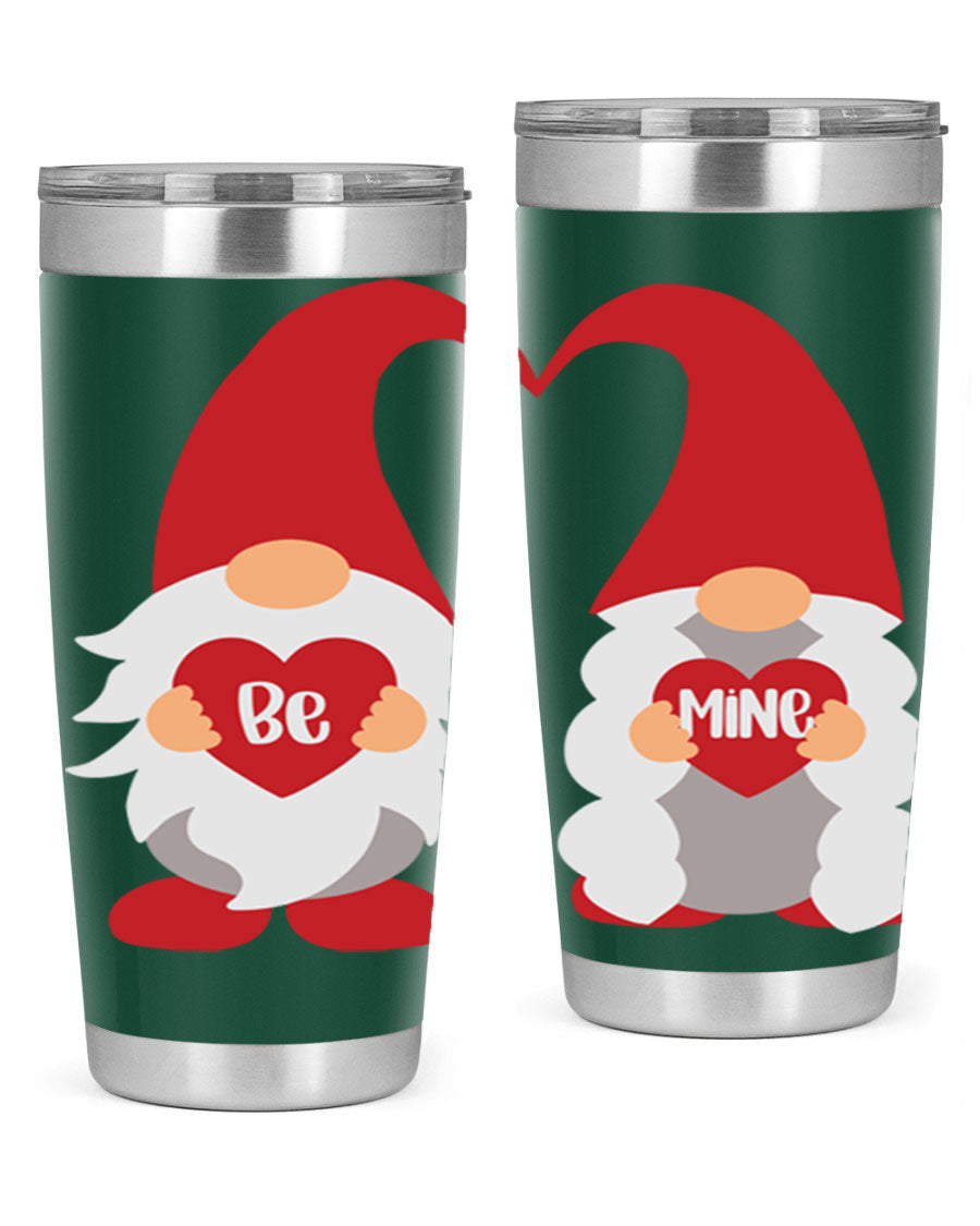 Be Mine 30oz Valentine's Day Tumbler in stainless steel with a drink-thru lid, designed for hot and cold beverages.