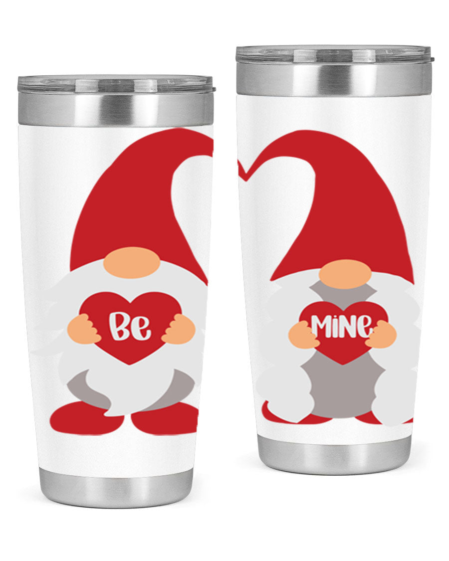 Be Mine 30oz Valentine's Day Tumbler in stainless steel with a drink-thru lid, designed for hot and cold beverages.