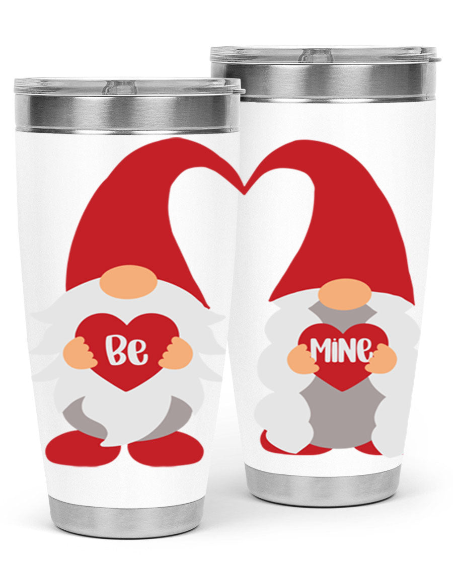 Be Mine 30oz Valentine's Day Tumbler in stainless steel with a drink-thru lid, designed for hot and cold beverages.