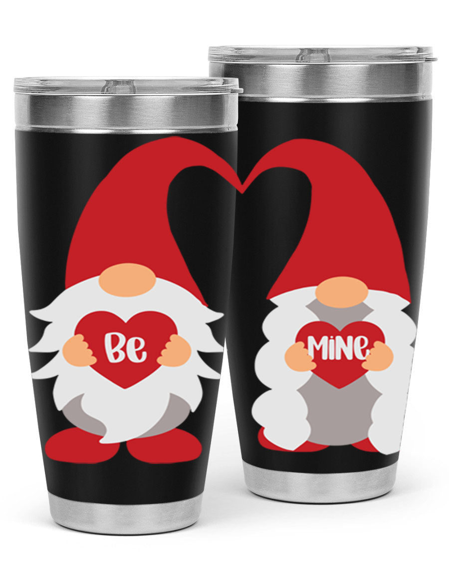 Be Mine 30oz Valentine's Day Tumbler in stainless steel with a drink-thru lid, designed for hot and cold beverages.