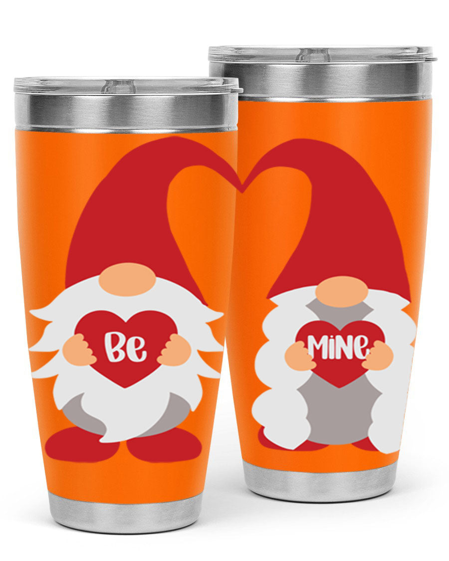 Be Mine 30oz Valentine's Day Tumbler in stainless steel with a drink-thru lid, designed for hot and cold beverages.