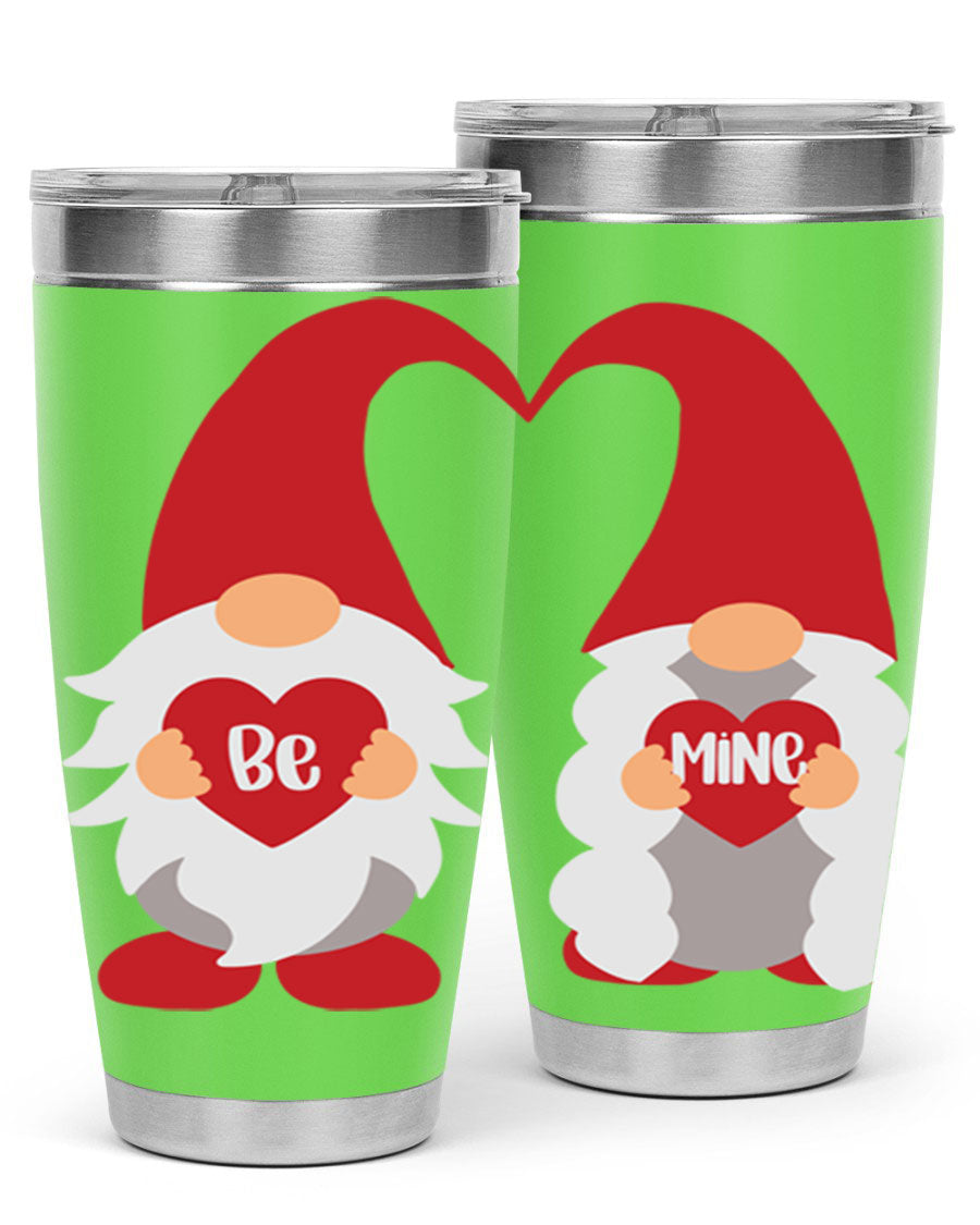 Be Mine 30oz Valentine's Day Tumbler in stainless steel with a drink-thru lid, designed for hot and cold beverages.