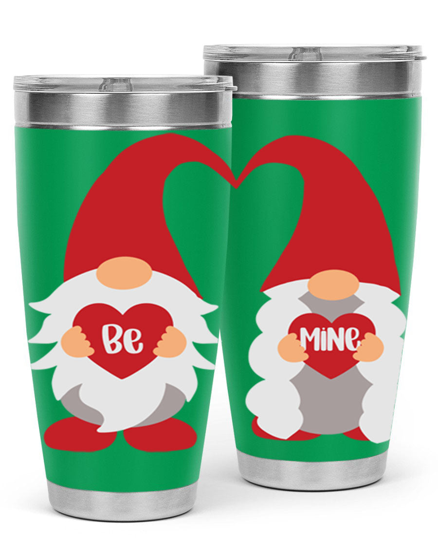 Be Mine 30oz Valentine's Day Tumbler in stainless steel with a drink-thru lid, designed for hot and cold beverages.