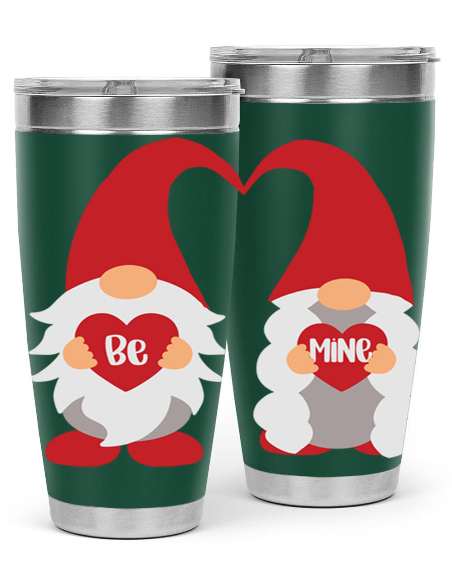 Be Mine 30oz Valentine's Day Tumbler in stainless steel with a drink-thru lid, designed for hot and cold beverages.