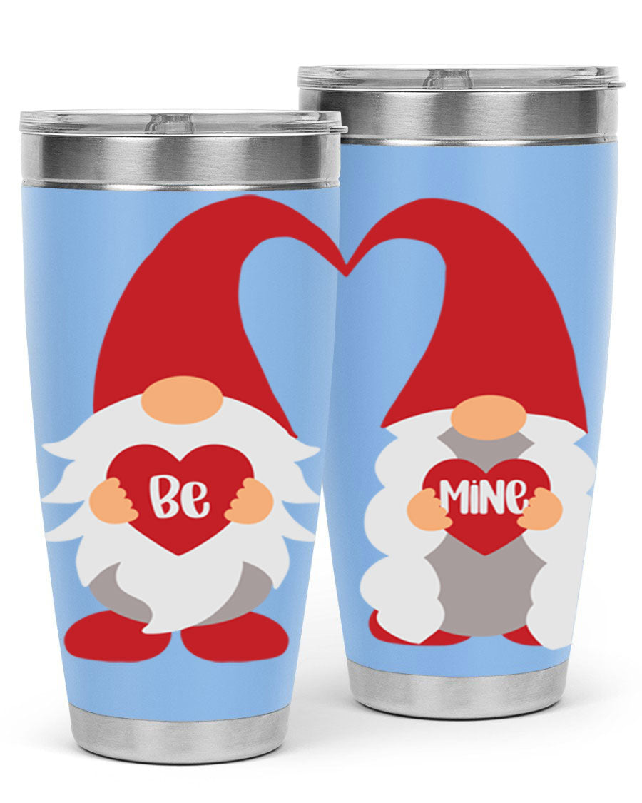 Be Mine 30oz Valentine's Day Tumbler in stainless steel with a drink-thru lid, designed for hot and cold beverages.