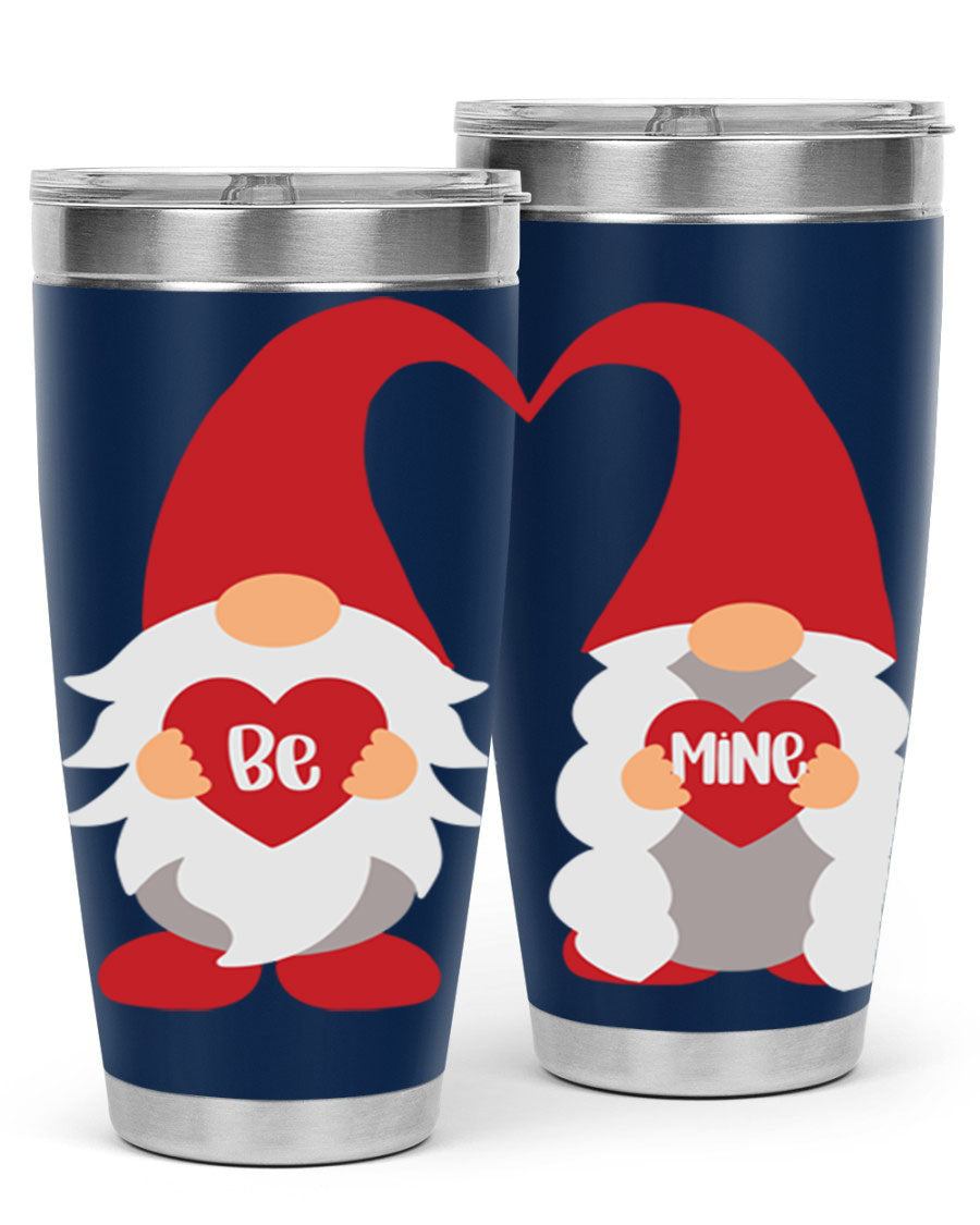 Be Mine 30oz Valentine's Day Tumbler in stainless steel with a drink-thru lid, designed for hot and cold beverages.