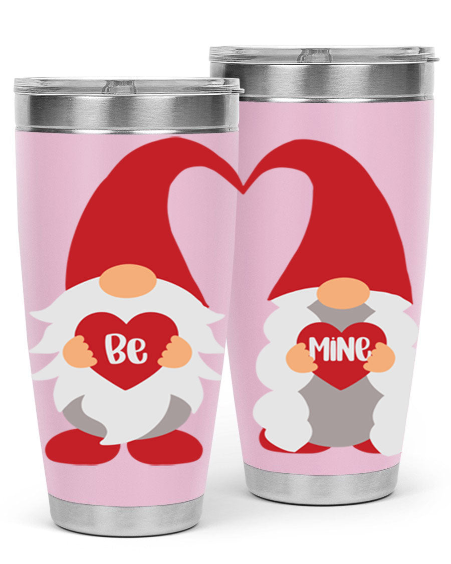 Be Mine 30oz Valentine's Day Tumbler in stainless steel with a drink-thru lid, designed for hot and cold beverages.