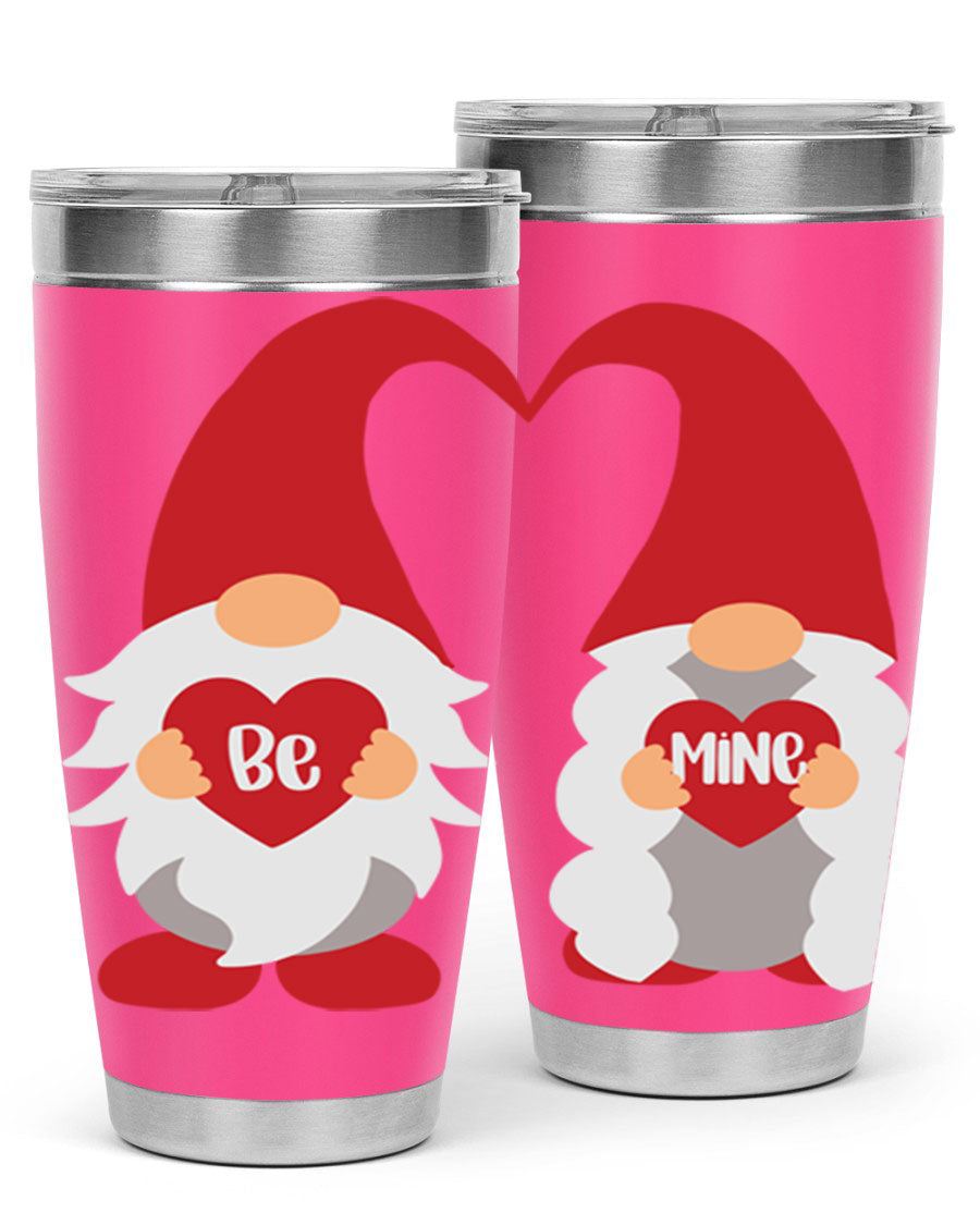 Be Mine 30oz Valentine's Day Tumbler in stainless steel with a drink-thru lid, designed for hot and cold beverages.