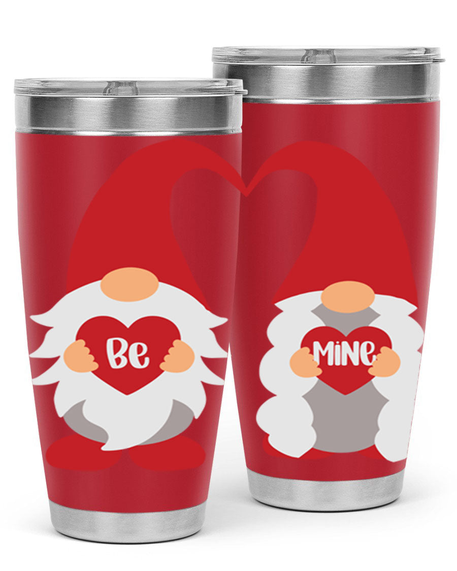 Be Mine 30oz Valentine's Day Tumbler in stainless steel with a drink-thru lid, designed for hot and cold beverages.