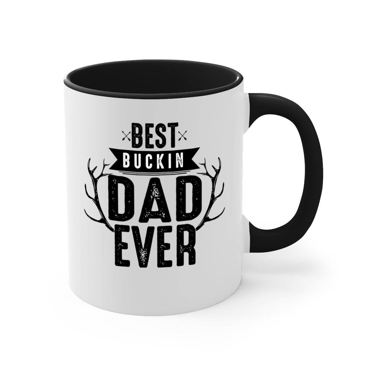 Best Buckin Dad ever mug with colorful handle and glossy finish, available in multiple sizes.