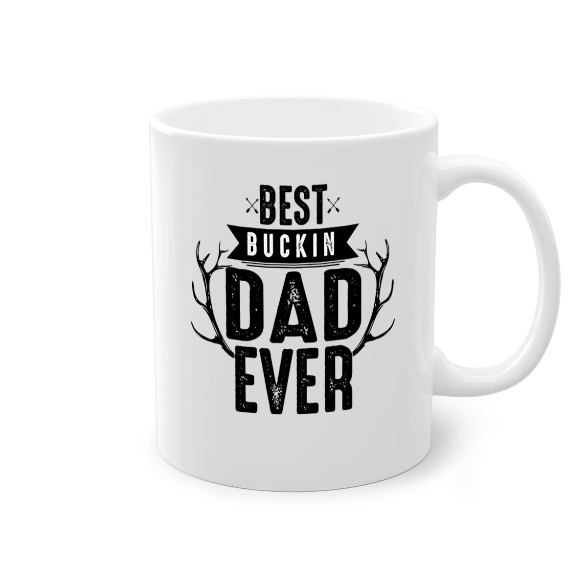 Best Buckin Dad ever mug with colorful handle and glossy finish, available in multiple sizes.